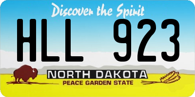 ND license plate HLL923