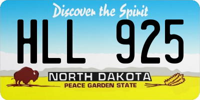 ND license plate HLL925