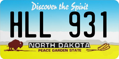 ND license plate HLL931