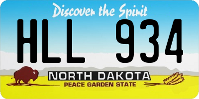 ND license plate HLL934