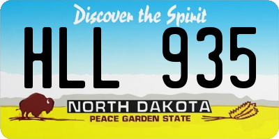 ND license plate HLL935