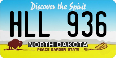 ND license plate HLL936