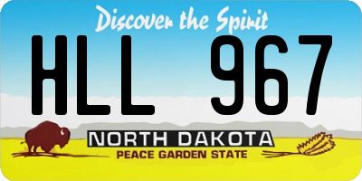 ND license plate HLL967
