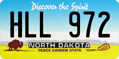 ND license plate HLL972