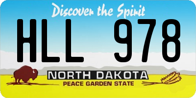 ND license plate HLL978