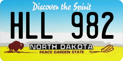 ND license plate HLL982