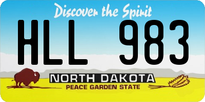 ND license plate HLL983