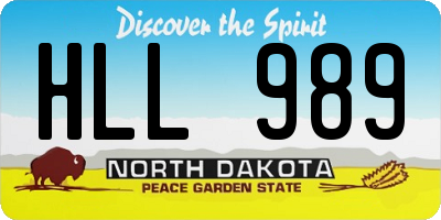 ND license plate HLL989