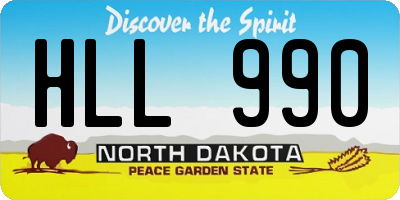 ND license plate HLL990