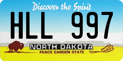 ND license plate HLL997