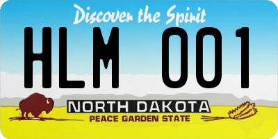 ND license plate HLM001