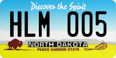 ND license plate HLM005