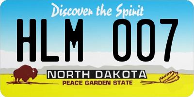 ND license plate HLM007