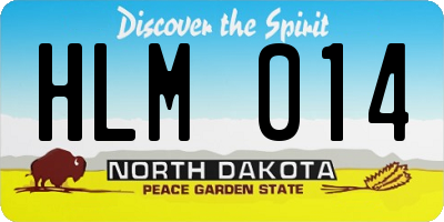 ND license plate HLM014