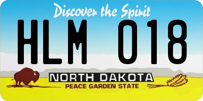 ND license plate HLM018