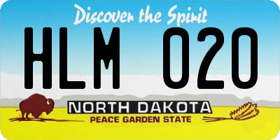 ND license plate HLM020