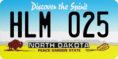 ND license plate HLM025