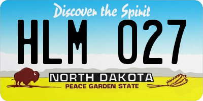 ND license plate HLM027
