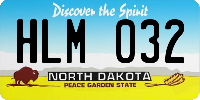 ND license plate HLM032