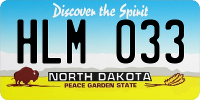 ND license plate HLM033
