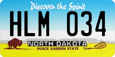 ND license plate HLM034