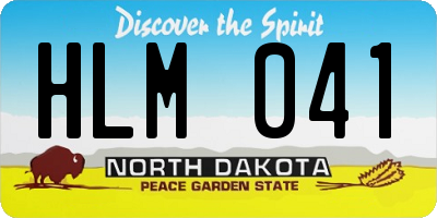 ND license plate HLM041