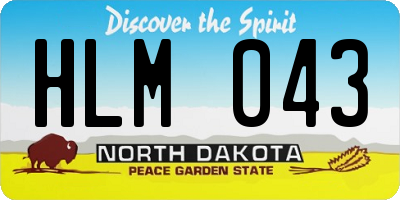 ND license plate HLM043