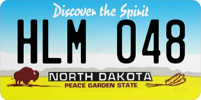 ND license plate HLM048