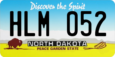 ND license plate HLM052
