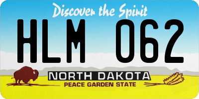 ND license plate HLM062