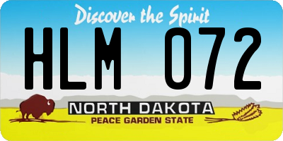 ND license plate HLM072