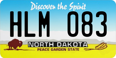 ND license plate HLM083