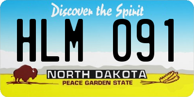 ND license plate HLM091
