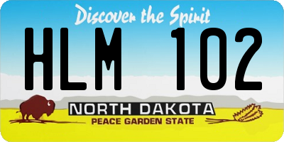 ND license plate HLM102