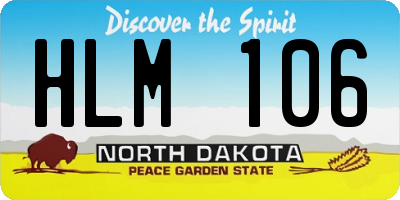 ND license plate HLM106