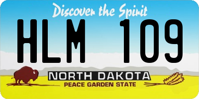 ND license plate HLM109