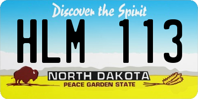 ND license plate HLM113