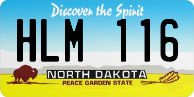 ND license plate HLM116