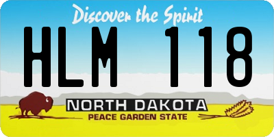 ND license plate HLM118