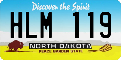 ND license plate HLM119