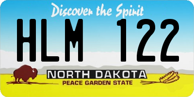 ND license plate HLM122