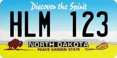 ND license plate HLM123