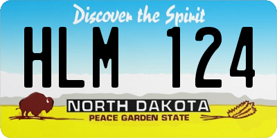 ND license plate HLM124