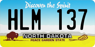 ND license plate HLM137