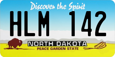 ND license plate HLM142