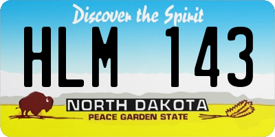 ND license plate HLM143