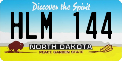 ND license plate HLM144