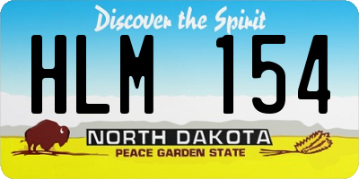 ND license plate HLM154