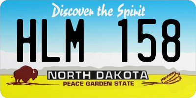 ND license plate HLM158