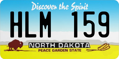 ND license plate HLM159